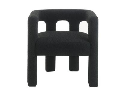 Mandy Bouclé Fabric Dining Chair - Black