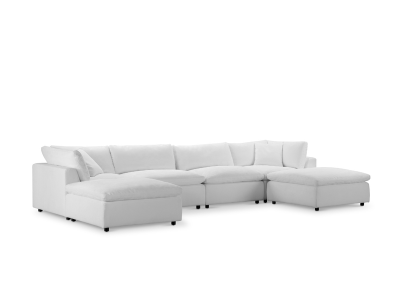 Luxe Feather and Down 6-pc U-Shaped Sectional Set