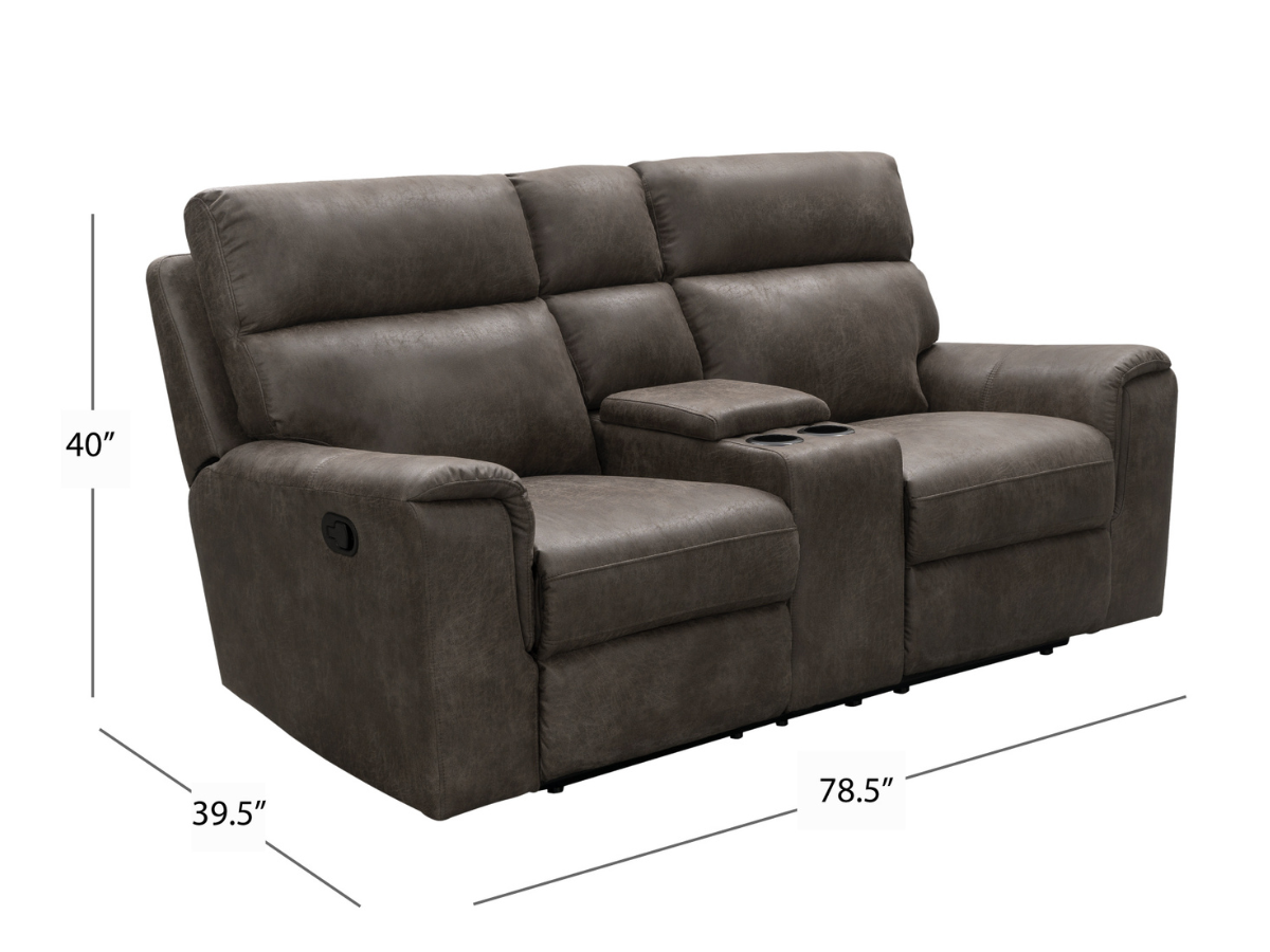 Lawrence Fabric Reclining Console Loveseat - Camel – Abbyson.com