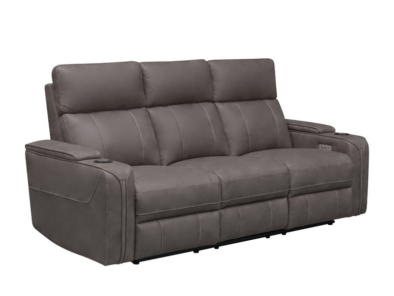 Avenger Fabric Power Reclining Sofa with Dropdown Table