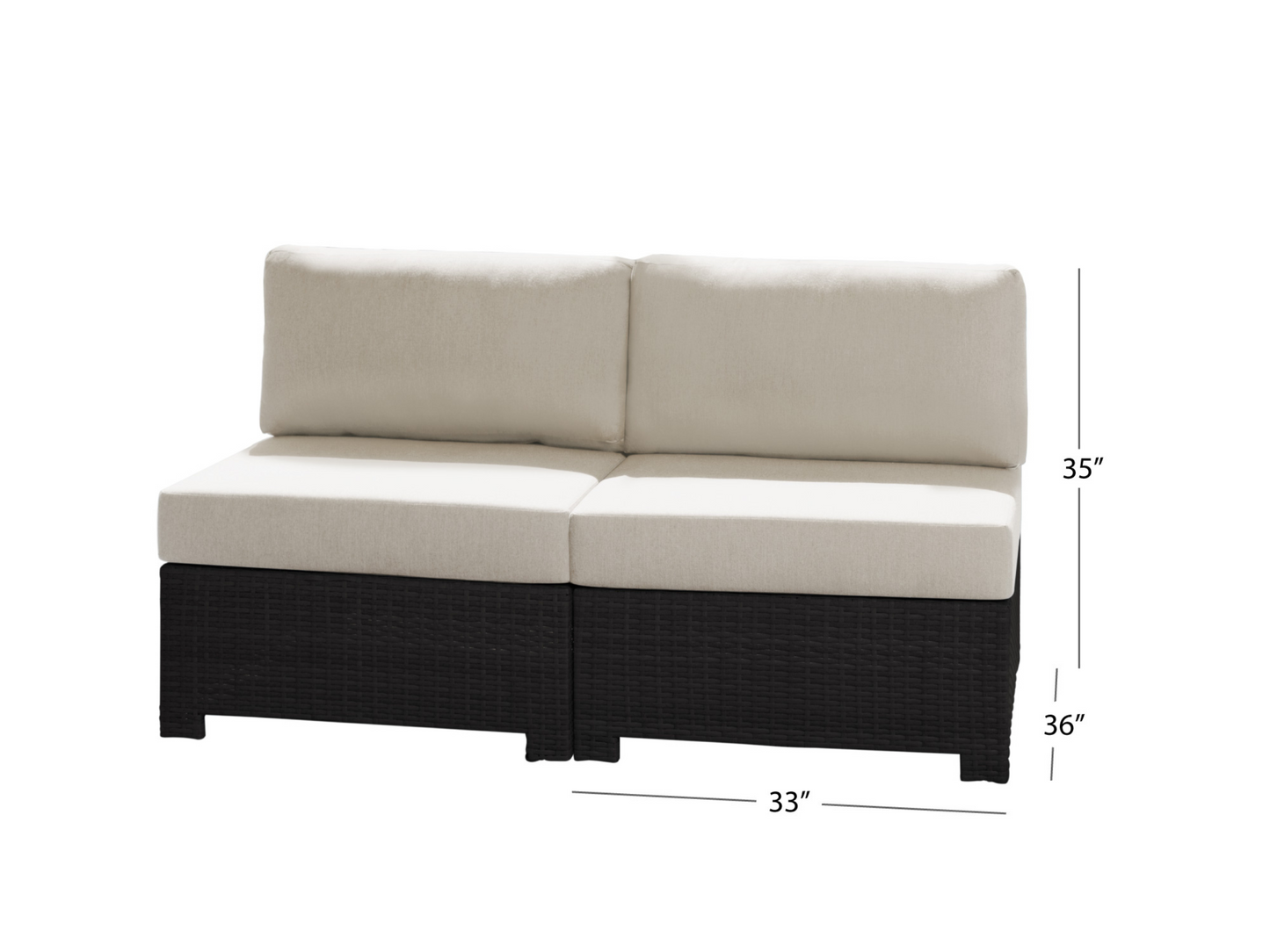 Belmont™ Modular Armless Sofa Piece (2-pack) - Cream
