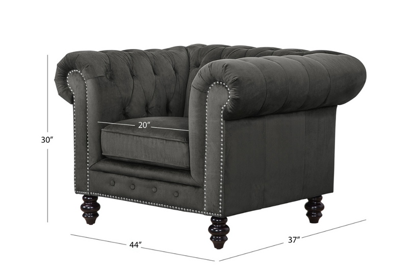 Grand Chesterfield 3-pc Velvet Sofa Set