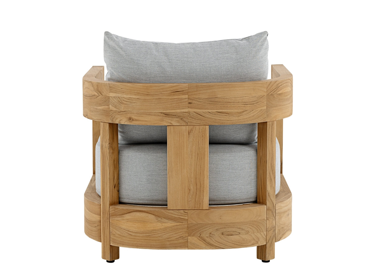 Santino® Outdoor Armchair - Gray Fabric with Teak Frame