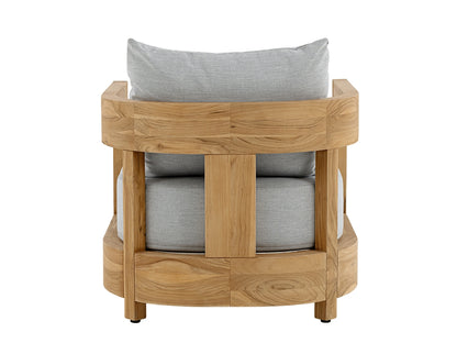 Santino® Outdoor Armchair - Gray Fabric with Teak Frame