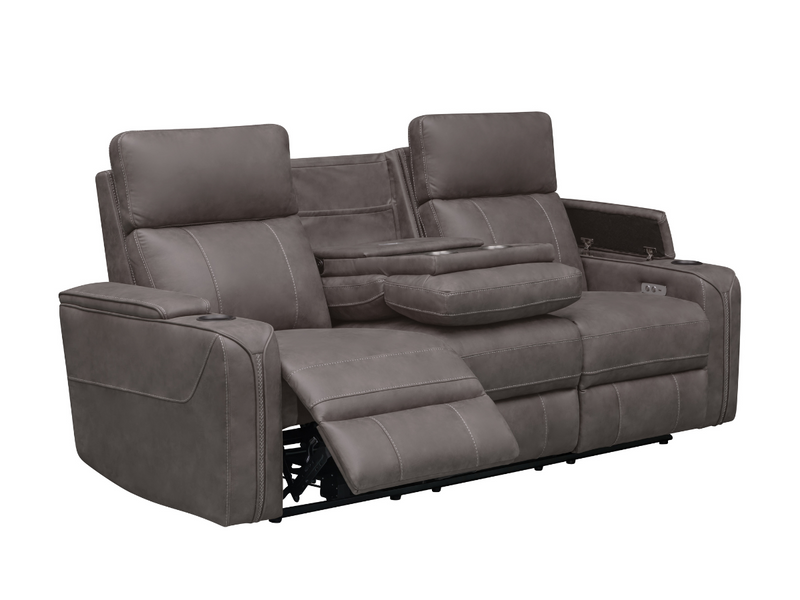 Avenger Fabric Power Reclining Sofa with Dropdown Table