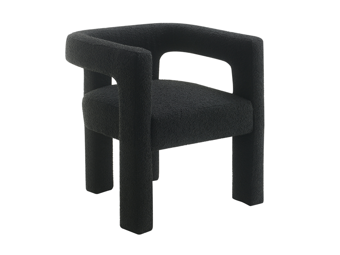 Mandy Bouclé Fabric Dining Chair - Black