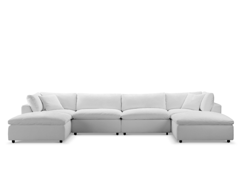 JoJo Fletcher Luxe Feather and Down 6 pc U Shaped Sectional Set