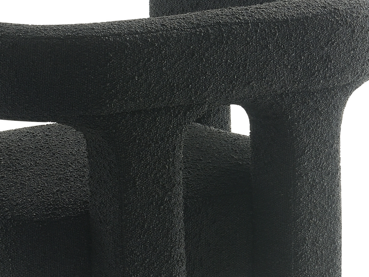 Mandy Bouclé Fabric Dining Chair - Black