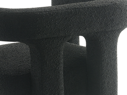 Mandy Bouclé Fabric Dining Chair - Black
