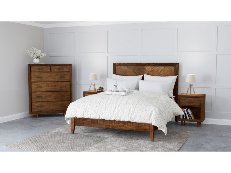 Retro Wood 4-pc Bedroom Set