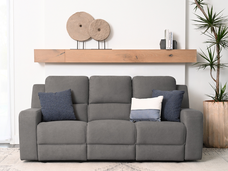 Margaret Fabric Manual Reclining Sofa with Console