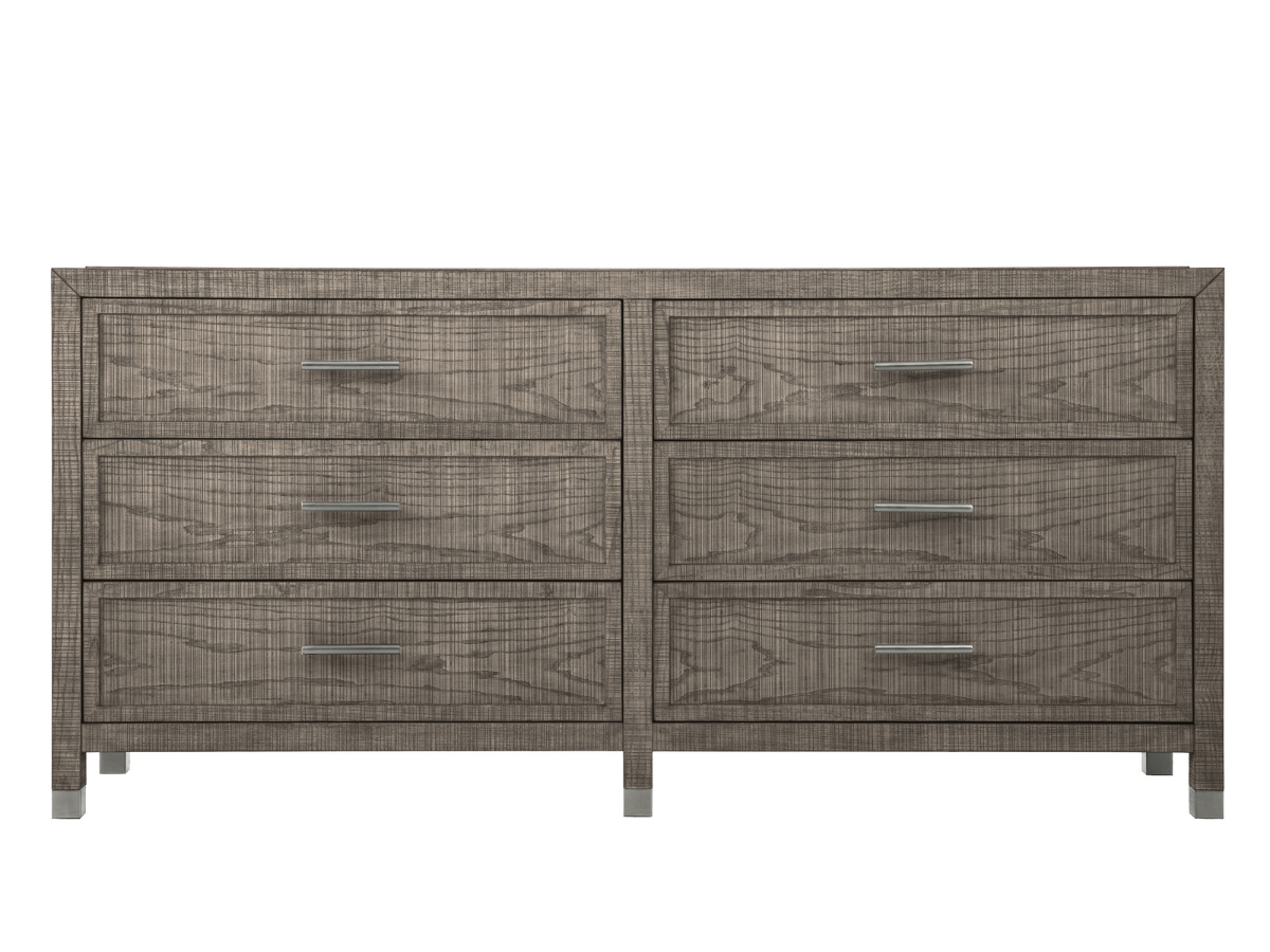 Bacara Modern Classic Wood Brushed 6-Drawer Dresser 72' - Gray Abbyson.com Bacara Modern Classic Wood Brushed 6-Drawer Dresser 72' - Gray Abbyson.com
