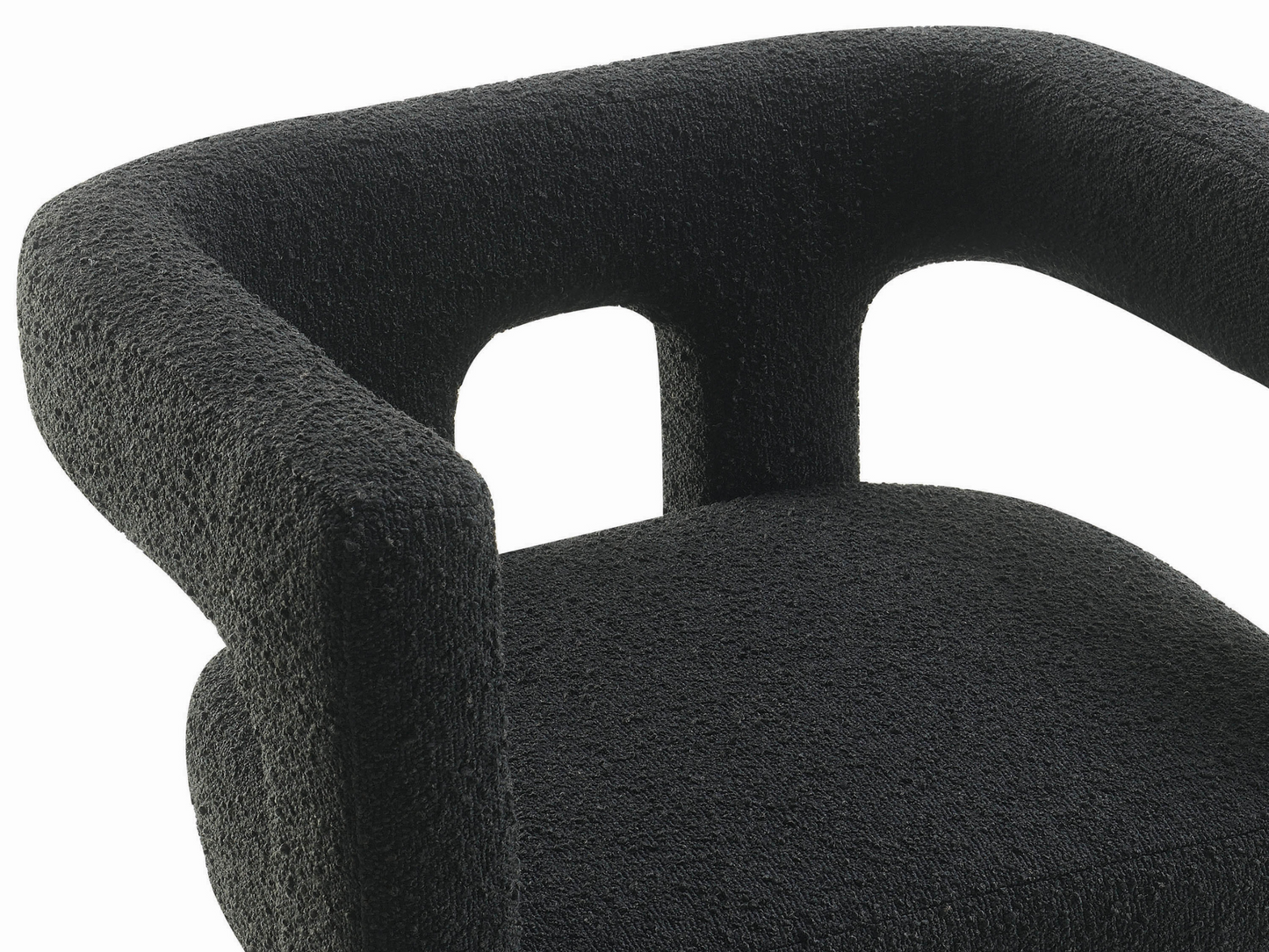 Mandy Bouclé Fabric Dining Chair - Black