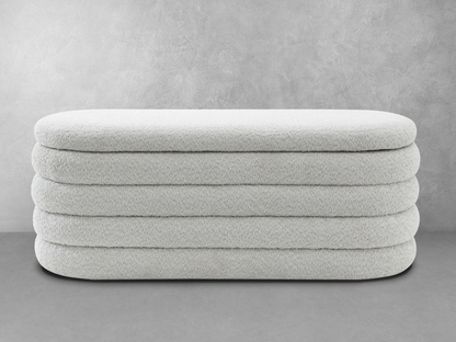 Cleo Storage Bench Ottoman - Gray