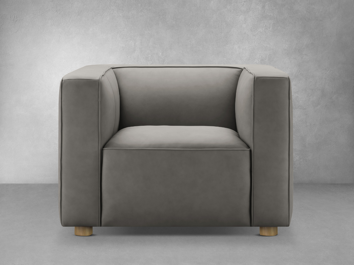 JoJo Fletcher Matteo Nubuck Leather Chair - Gray