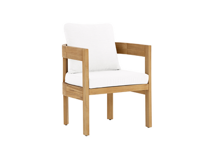 Santino® Outdoor 15-Piece Estate Collection - White Fabric with Teak Frame