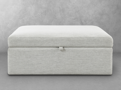 Wren Square Storage Ottoman - Ivory