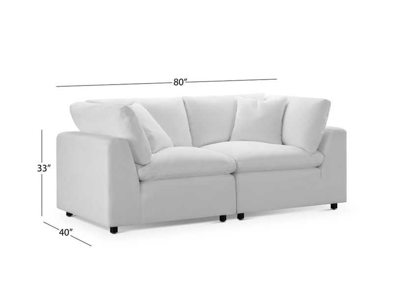 Luxe Feather and Down 2-pc Loveseat