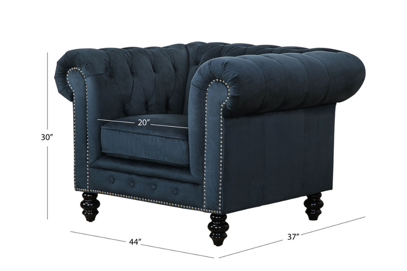 Grand Chesterfield 3-pc Velvet Sofa Set