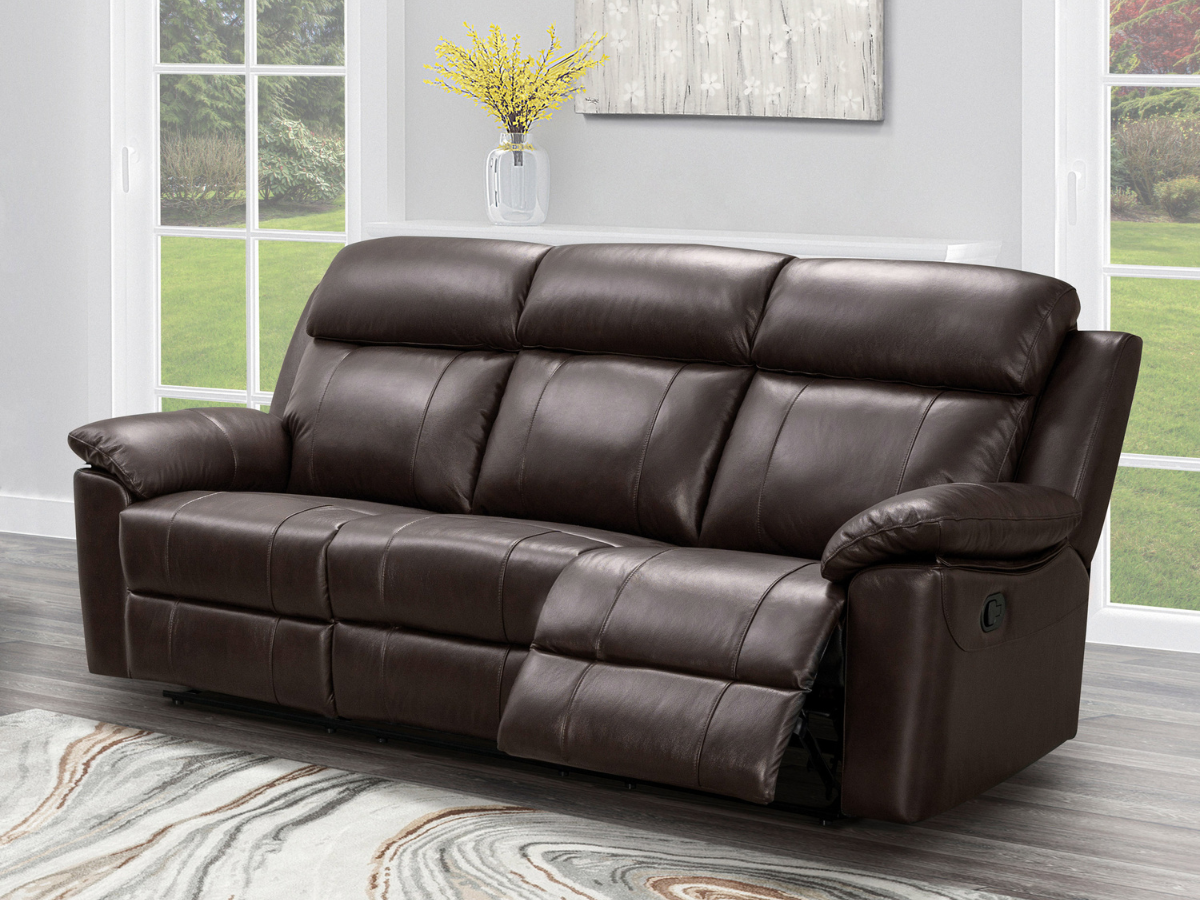 Couch leather recliner sales