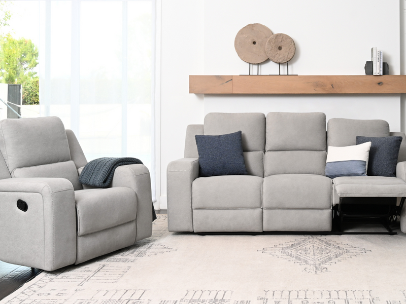 Margaret 2-pc Fabric Manual Reclining Sofa and Recliner