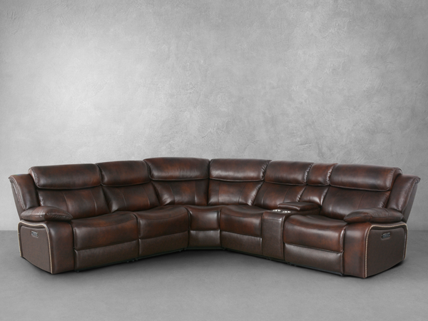 Top grain leather power reclining sectional discount