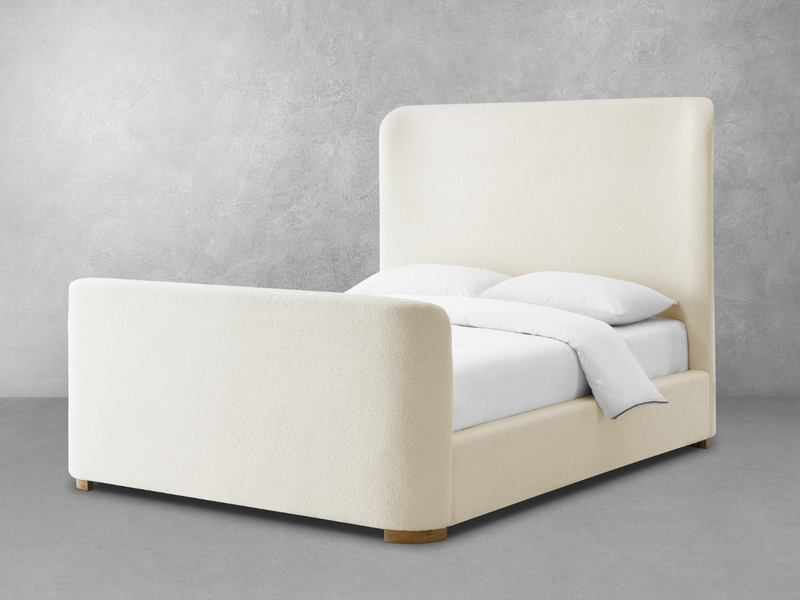 Luciano Bouclé Fabric Sleigh Bed
