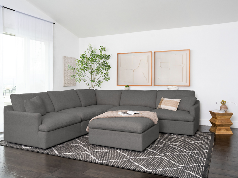 Abbyson calvin leather modular sectional deals