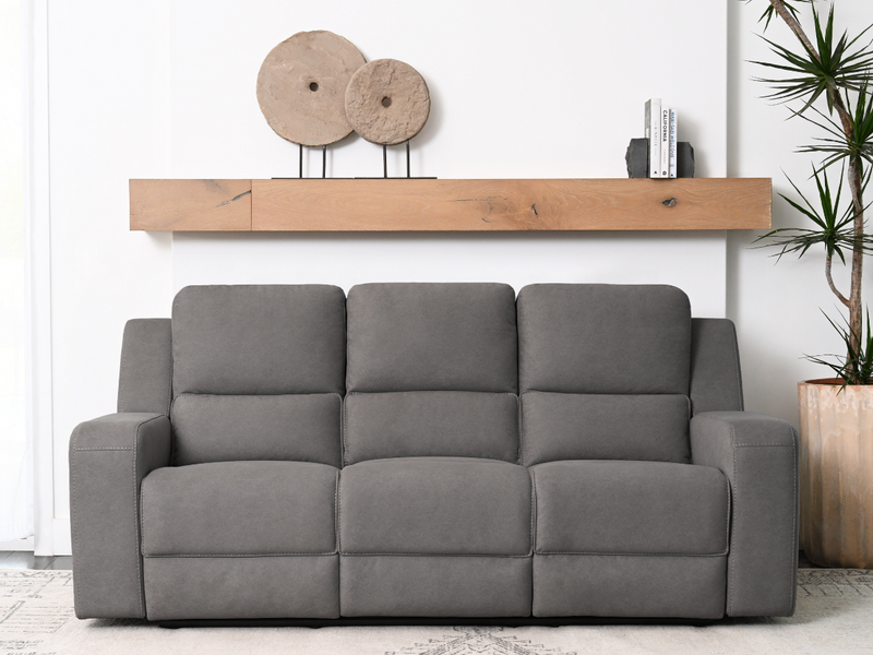Margaret Fabric Manual Reclining Sofa with Console