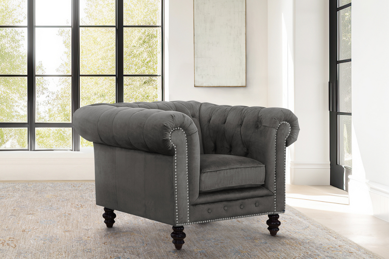 Grand Chesterfield 3-pc Velvet Sofa Set
