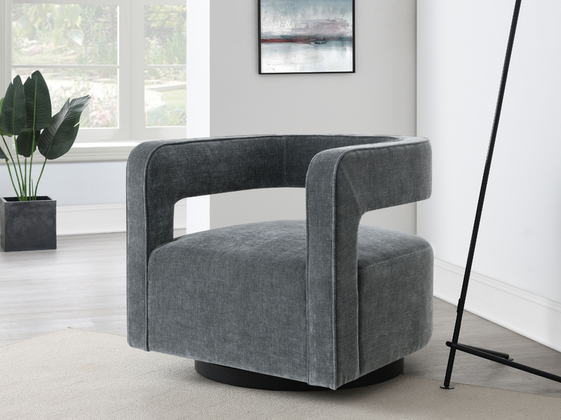 Lunar Stain-Resistant Fabric Swivel Chair