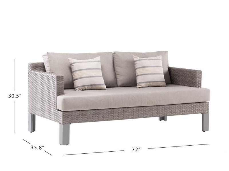 Montecito Outdoor Patio Sofa with Sunbrella Fabric