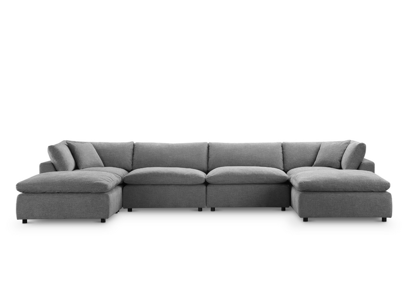 Luxe Feather and Down 6-pc U-Shaped Sectional Set
