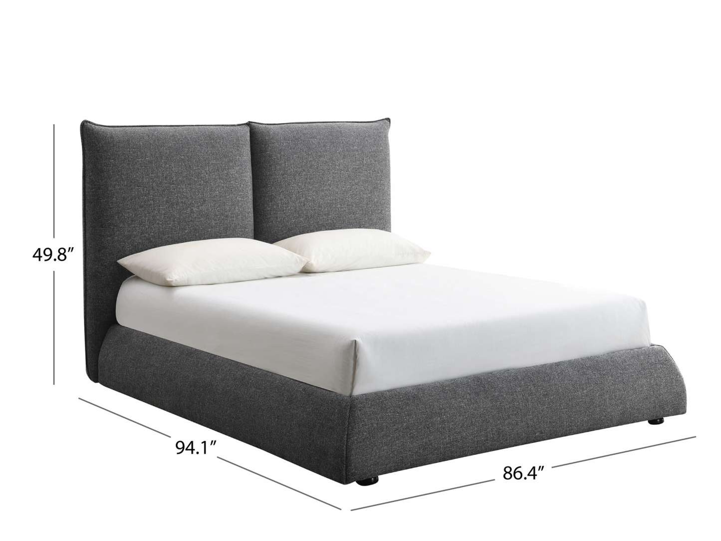 Elsen Upholstered Bed - Charcoal - King