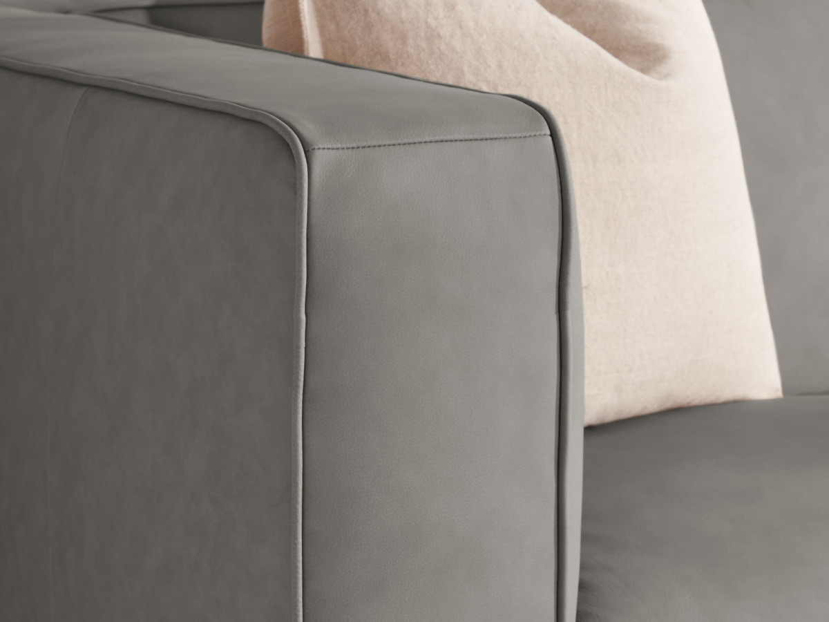 JoJo Fletcher Matteo Nubuck Leather Chair - Gray