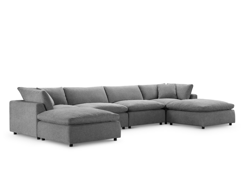 Luxe Feather and Down 6-pc U-Shaped Sectional Set