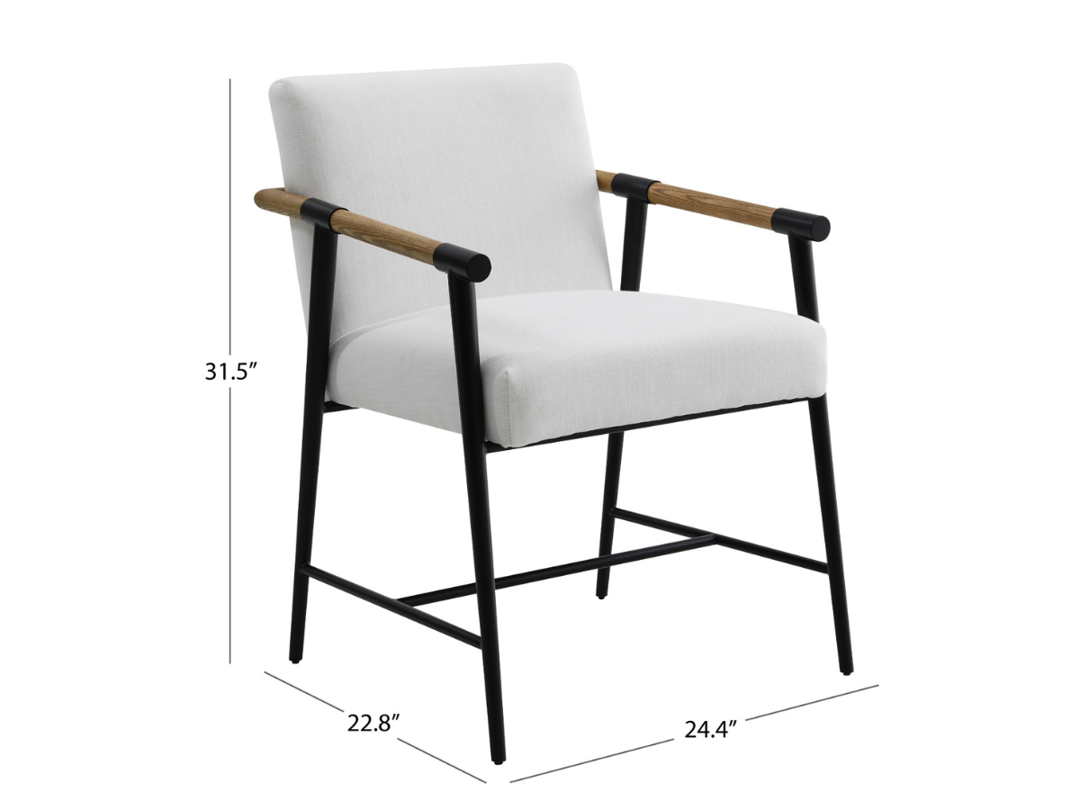 Parker Stain-Resistant Fabric Dining Chair - White