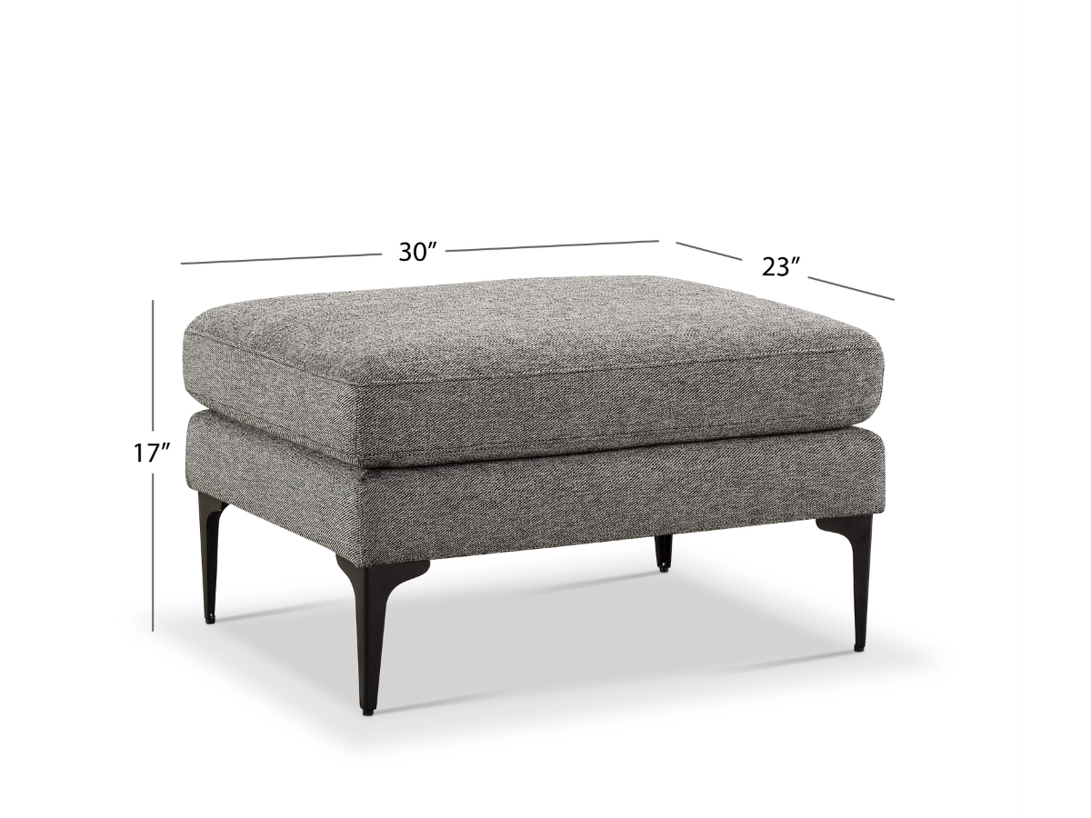 Lavina Fabric Ottoman - Gray