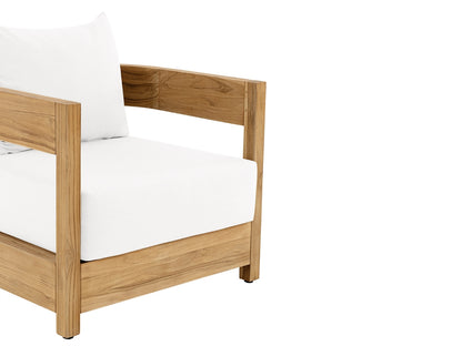 Santino® Outdoor Armchair - White Fabric with Teak Frame