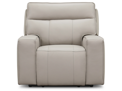 Layton Leather Power Recliner - Gray
