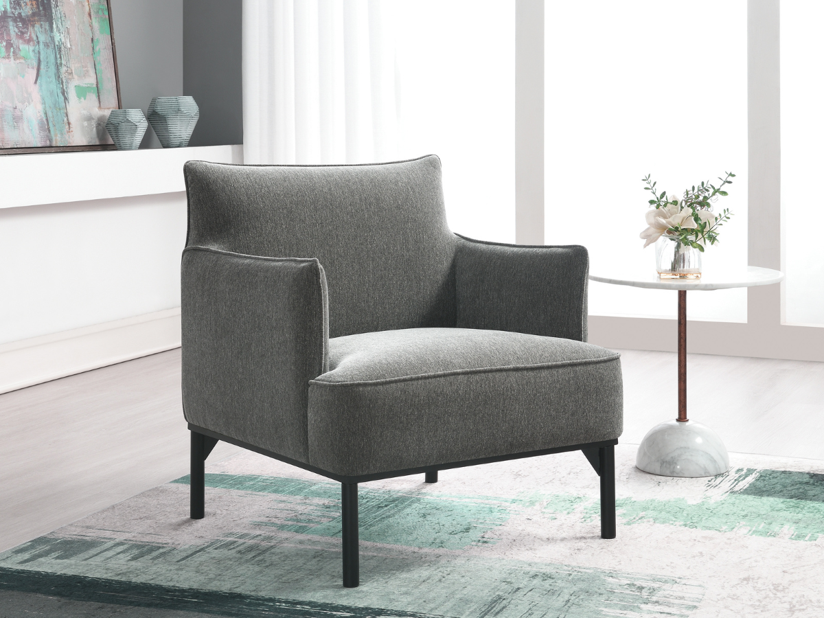Gatsby Fabric Accent Chair Gray – - Main Image