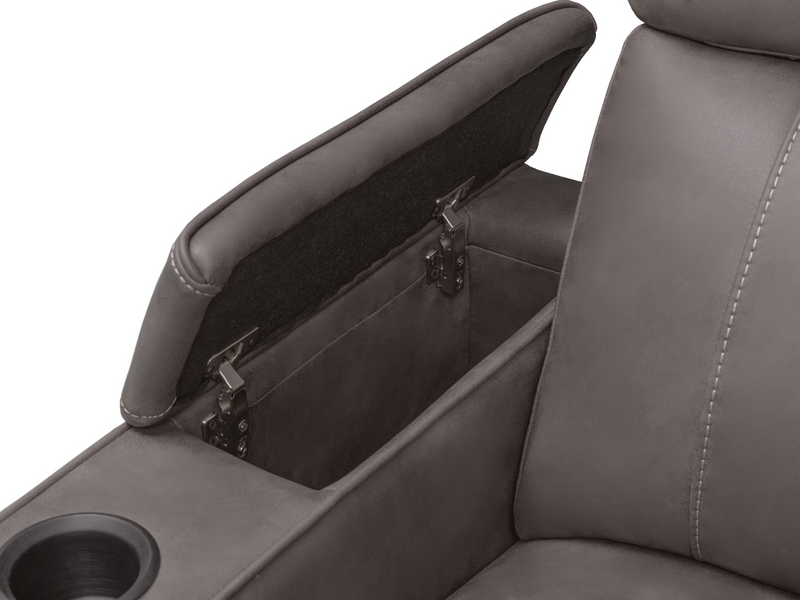 Avenger Fabric Power Reclining Sofa with Dropdown Table