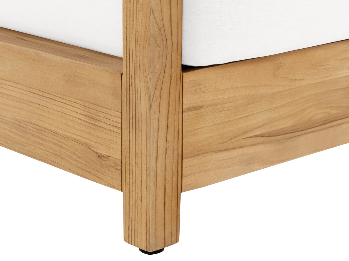 Santino® Outdoor Armchair - White Fabric with Teak Frame