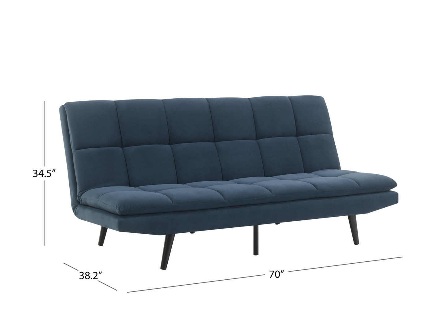 Jaden Convertible Fabric Sofa - Dark Blue