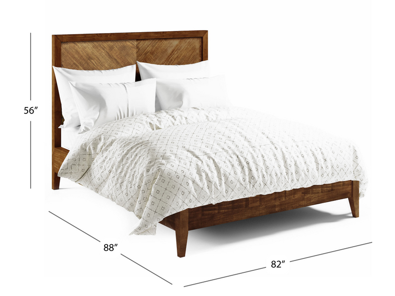 Retro Wood Platform Bed