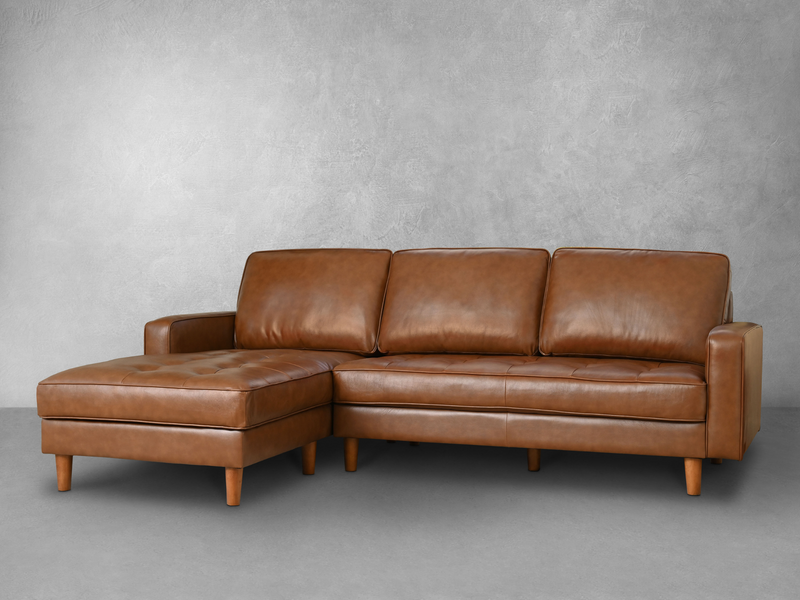 Abbyson devonshire online leather tufted sectional