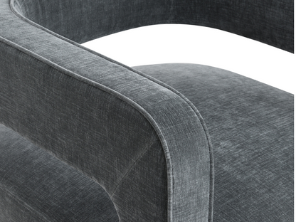 Lunar Stain-Resistant Fabric Swivel Chair - Charcoal