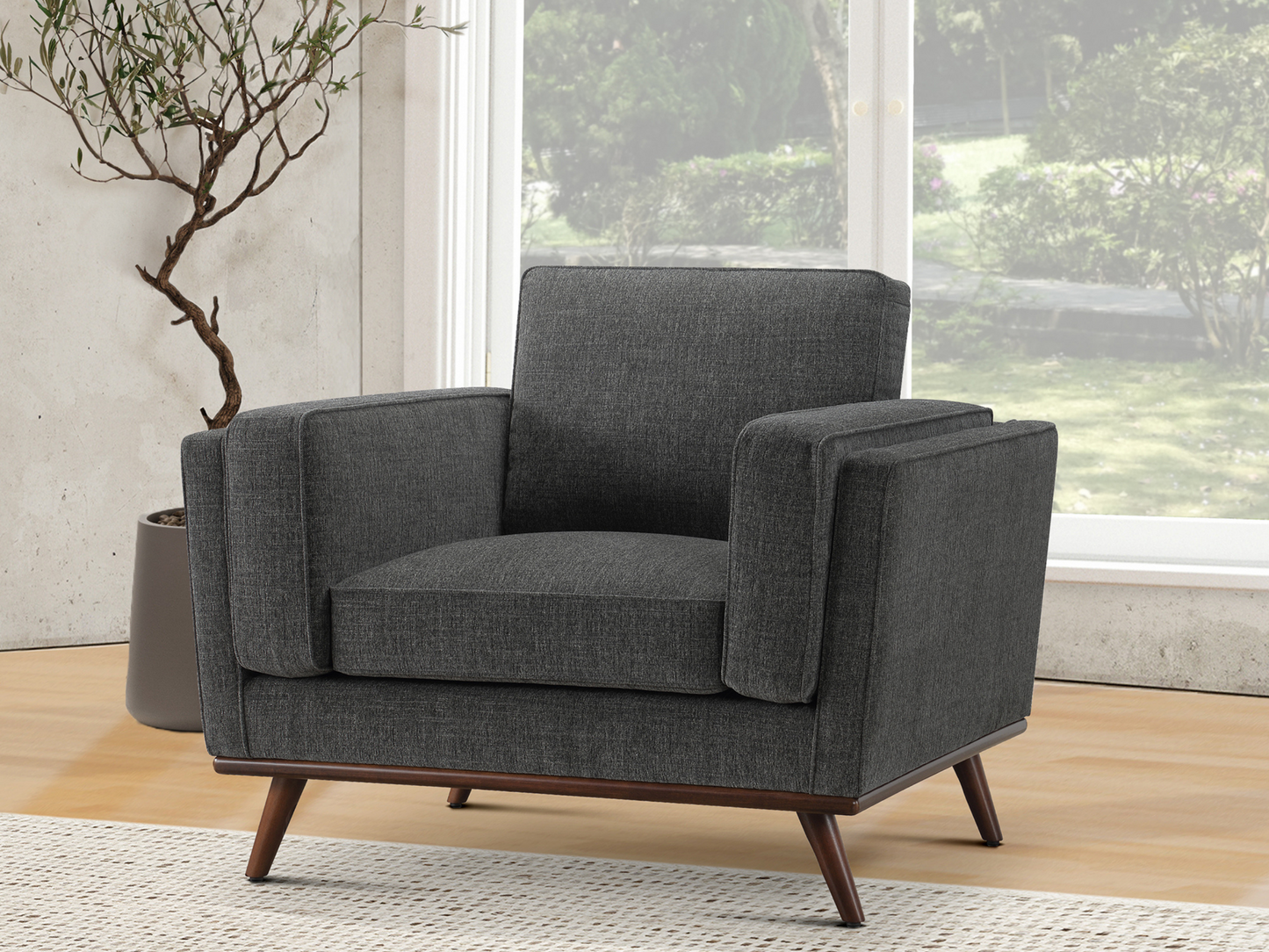 Taverly Fabric Chair - Charcoal