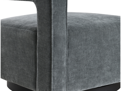 Lunar Stain-Resistant Fabric Swivel Chair - Charcoal