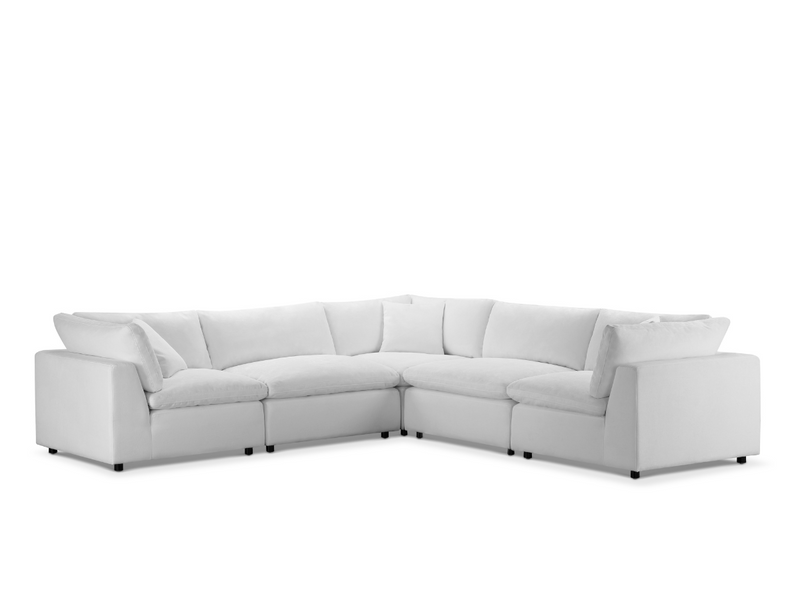 Luxe Feather and Down 5-pc Two-Arm Sectional Set